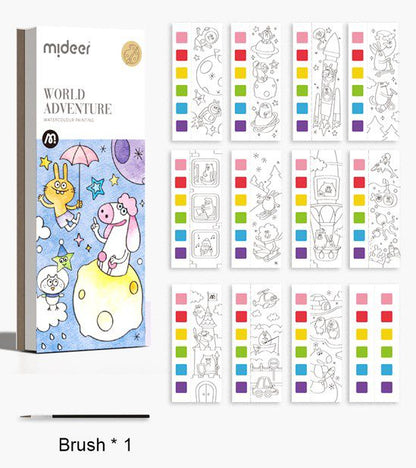 חוברת כרטיסיות צבעי מים - מסביב לעולם MIDEER - דוארט | DoArt