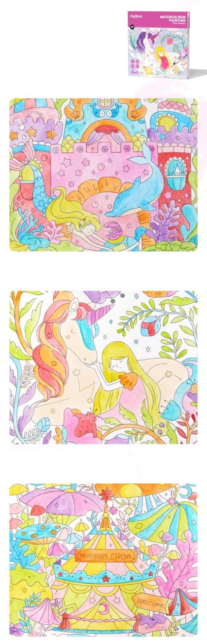 חוברת צביעה בצבעי מים - חלומות פיות MIDEER - דוארט | DoArt