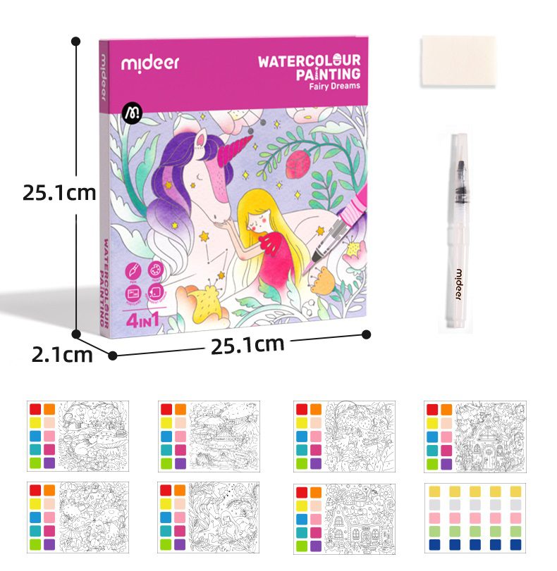 חוברת צביעה בצבעי מים - חלומות פיות MIDEER - דוארט | DoArt