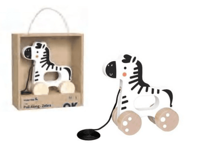 צעצוע משיכה מעץ Pull Along - זברה Tooky Toy - דוארט | DoArt