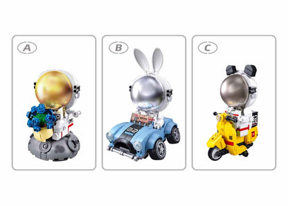 אבני בנייה - אסטרונאוט על אופנוע Sluban - דוארט | DoArt