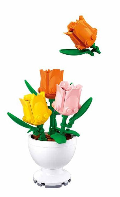 אבני בנייה - עציצון טוליפים Sluban - דוארט | DoArt