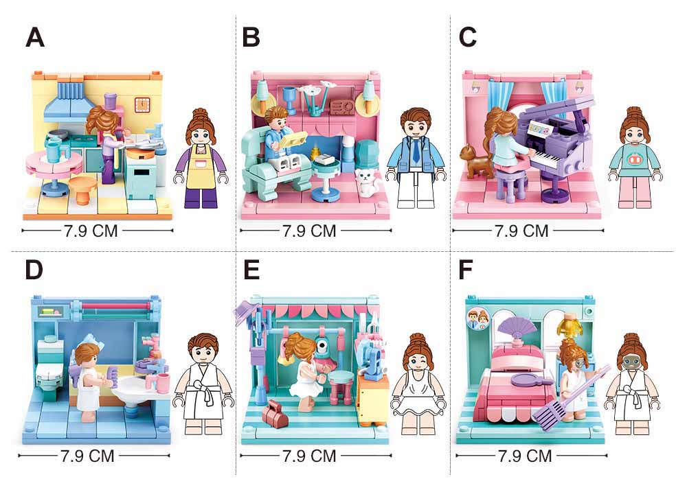 אבני בנייה סידרת מיני חדרים - חדר שינה Sluban - דוארט | DoArt