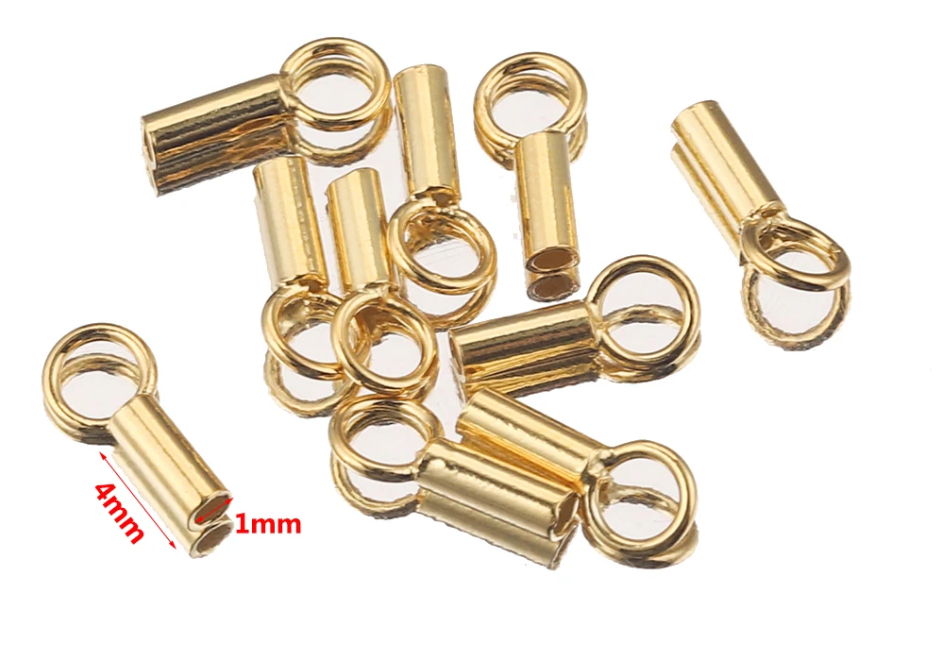 סופית צינור למעיכה דגם חלק 1 מ"מ ציפוי Gold Plated - דוארט | DoArt