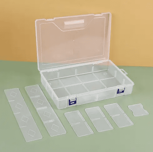 קופסת איחסון פלסטיק מחולקת 10 תאים - דוארט | DoArt