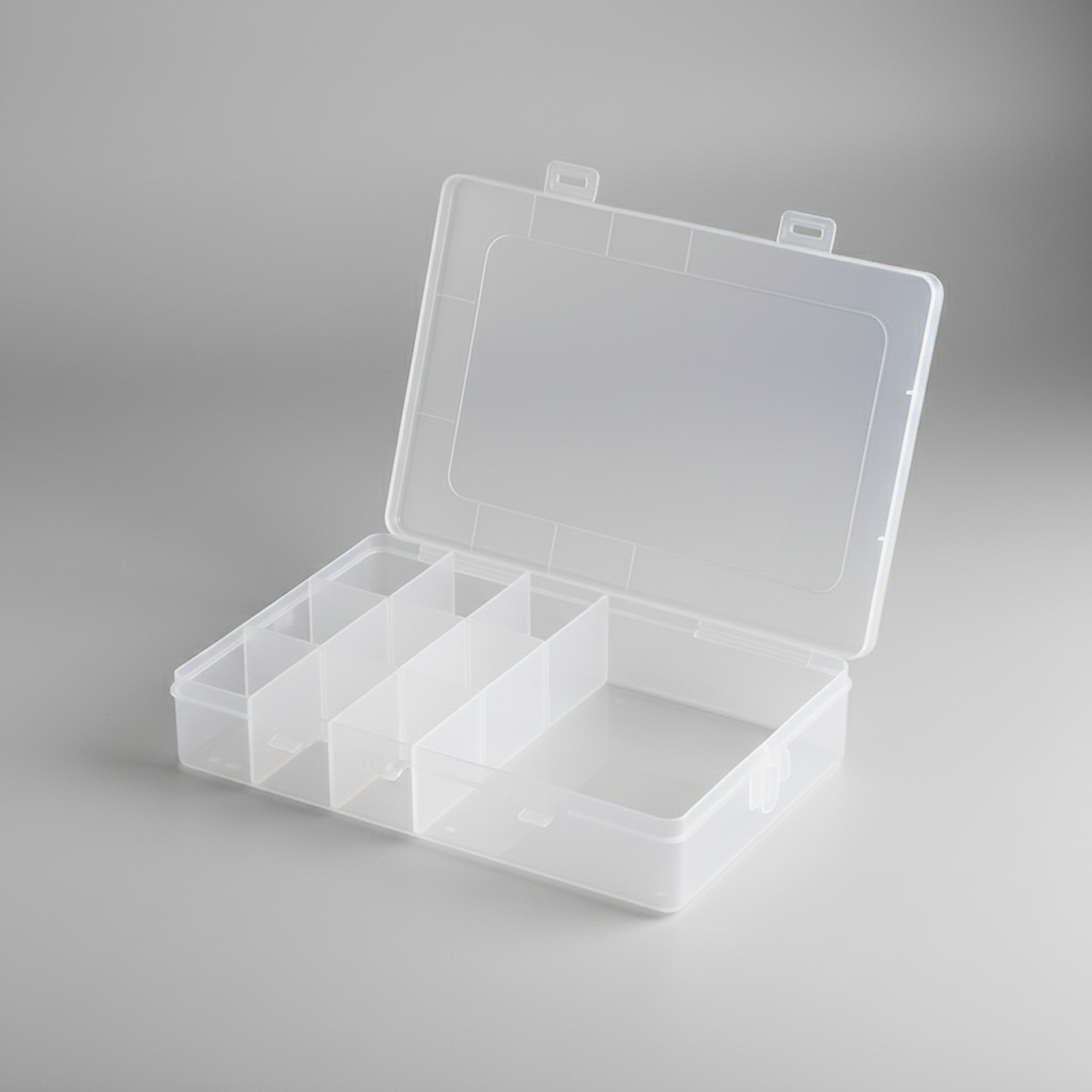 קופסת איחסון פלסטיק מחולקת 10 תאים (9+1) - דוארט | DoArt