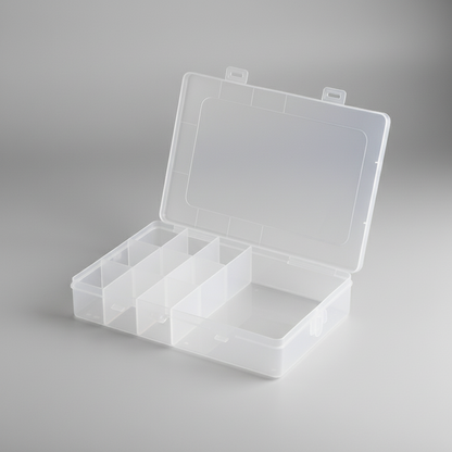 קופסת איחסון פלסטיק מחולקת 10 תאים (9+1) - דוארט | DoArt