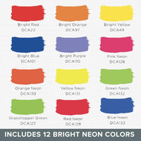 סט 12 צבעי קרפטר אמריקנה - BRIGHT NEON DASK396 - דוארט | DoArt