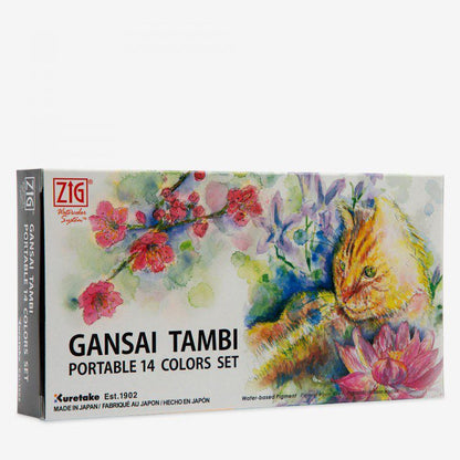 סט 14 צבעי מים לנסיעות GANSAI TAMBI - ZIG