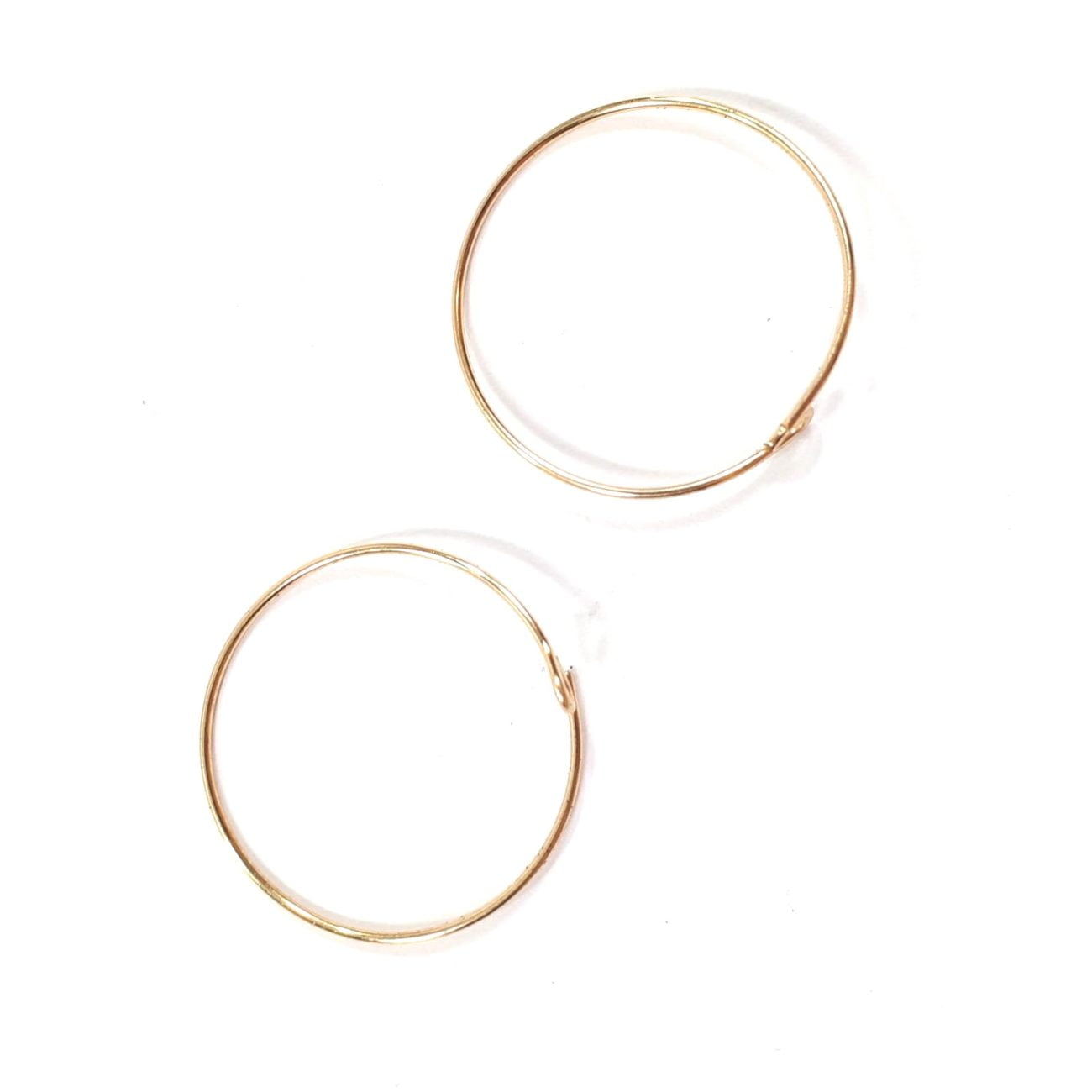 2 זוגות עגילי חישוק ג'יפסי 25 מ"מ GOLDFIELD - דוארט | DoArt