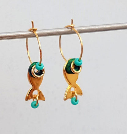 2 זוגות עגילי חישוק ג'יפסי 25 מ"מ GOLDFIELD - דוארט | DoArt