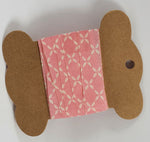 סרט כותנה 2 מטר - מעויינים פרחים ורוד