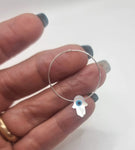 2 חמסות צדף עם עין - אבני חן