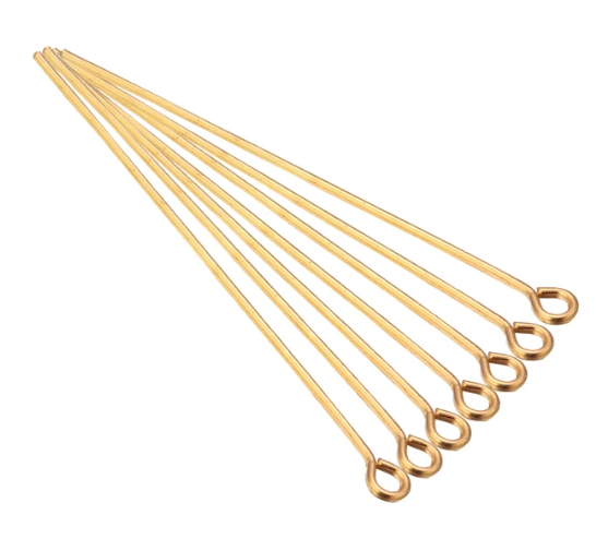 20 מוטות חריזה עם לולאה ציפוי זהב איכותי Gold Plated - דוארט | DoArt
