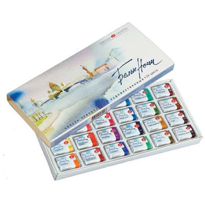 סט 24 קוביות צבעי מים בקופסת קרטון White Nights