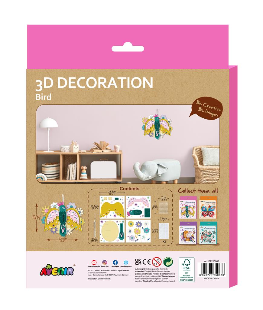 הרכבת תמונה 3D בחלקים משתלבים - ציפור AVENIR - דוארט | DoArt