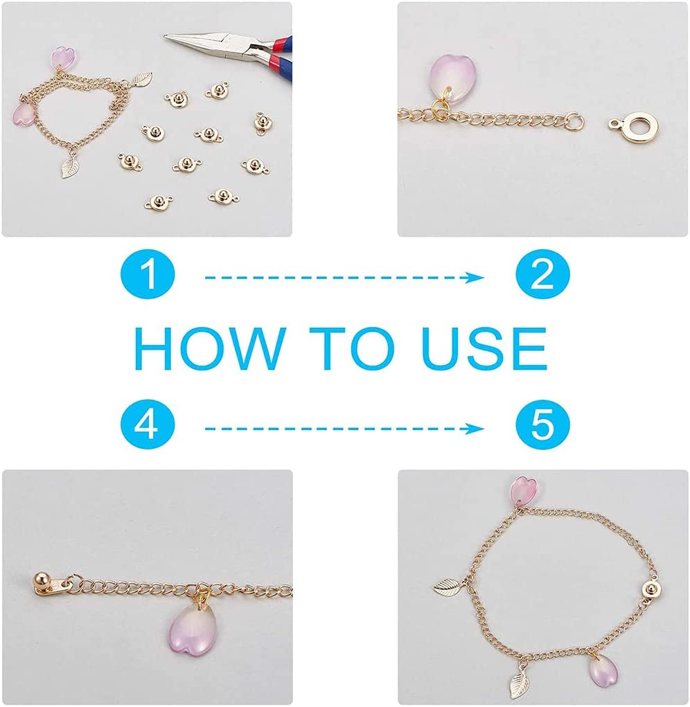 סט סוגרי תיק-תק לשרשרת ציפוי זהב - 4 יח'' - דוארט | DoArt