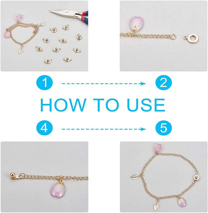 סט סוגרי תיק-תק לשרשרת ציפוי זהב - 4 יח'' - דוארט | DoArt