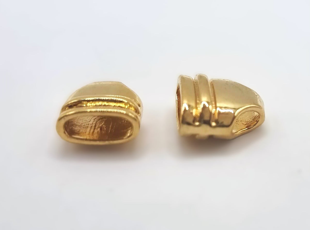 סופית שטוחה יצוקה להדבקה 4 מ"מ ציפוי Gold Plated - דוארט | DoArt