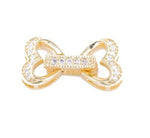 סוגר משובץ זירקונים לבבות מוזהב