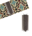 סוגר מסילה מדוגם לחרוזים יפנים מוכסף