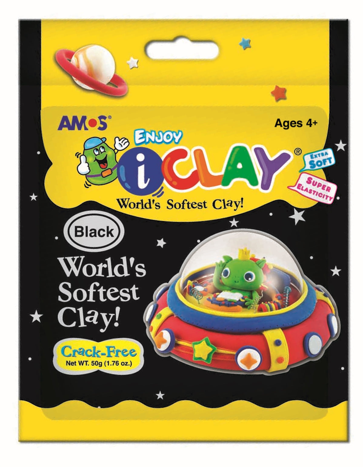 חימר קל גוון שחור - 50 גרם AMOS I-CLAY - דוארט | DoArt