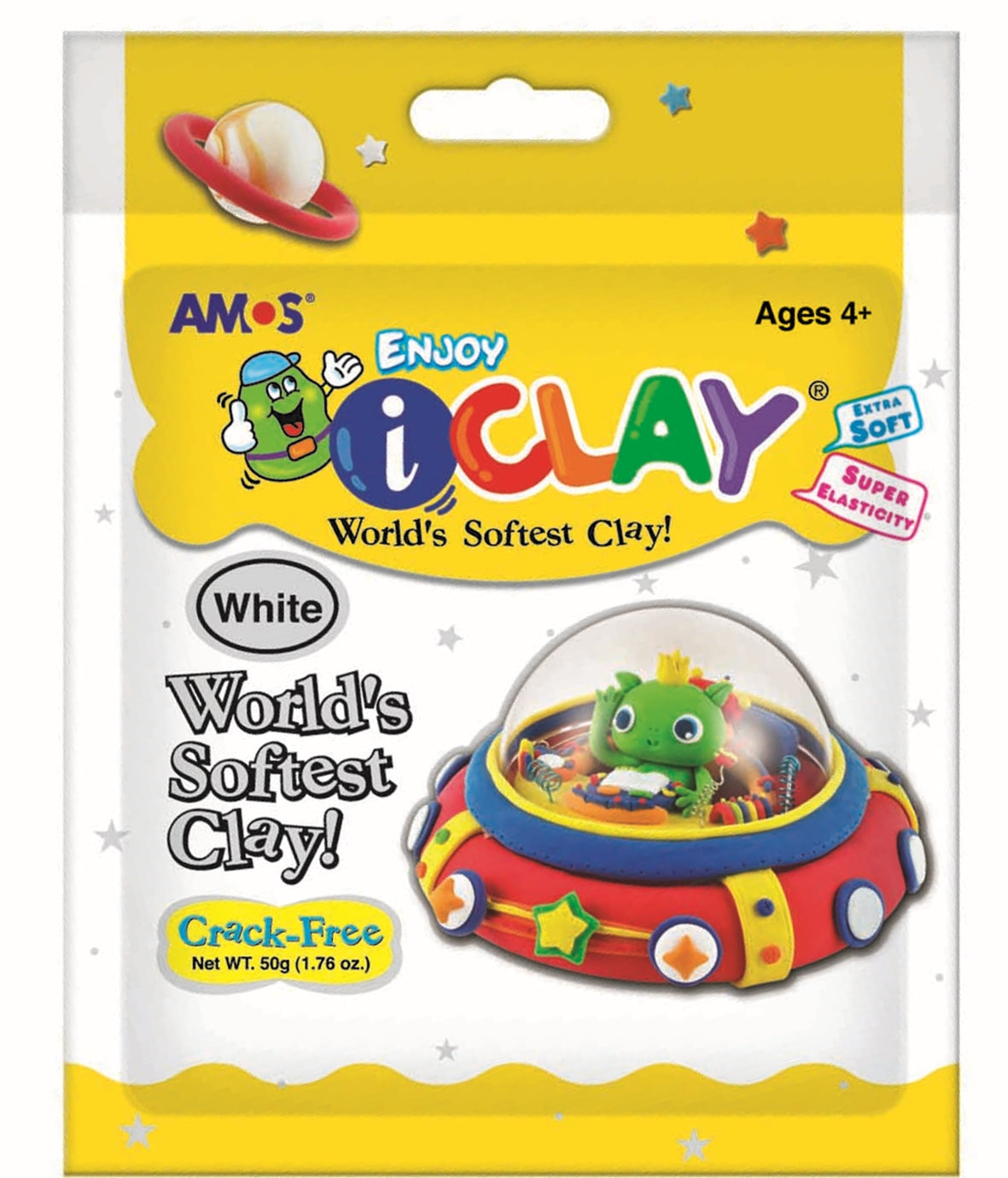חימר קל גוון לבן - 50 גרם AMOS I-CLAY - דוארט | DoArt