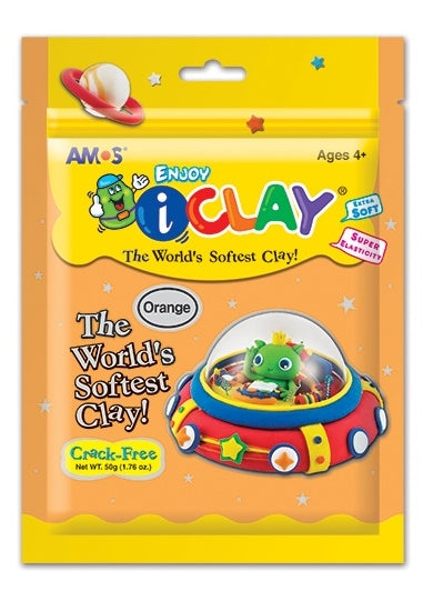 חימר קל גוון כתום - 50 גרם AMOS I-CLAY - דוארט | DoArt