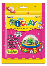 חימר קל גוון ורוד ניאון - 50 גרם AMOS I-CLAY - דוארט | DoArt