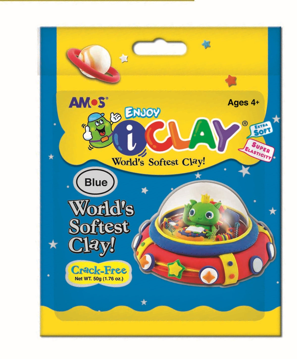 חימר קל גוון כחול - 50 גרם AMOS I-CLAY - דוארט | DoArt
