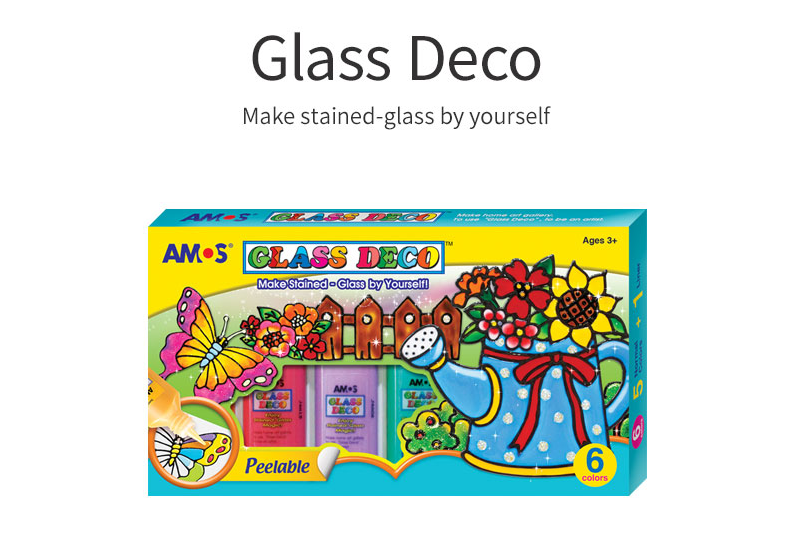 צבעי חלון 6 צבעים 22 מ"ל Amos Glass Deco - דוארט | DoArt