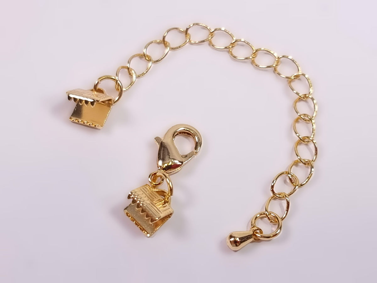 סט סגירה לתכשיט תנין 6 מ"מ ציפוי Gold Plated - דוארט | DoArt