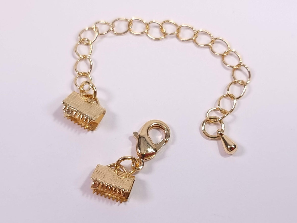 סט סגירה לתכשיט תנין 8 מ"מ ציפוי Gold Plated - דוארט | DoArt