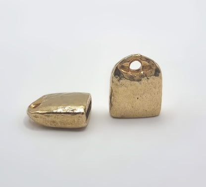 סופית שטוחה יצוקה להדבקה 8 מ"מ ציפוי Gold Plated - דוארט | DoArt