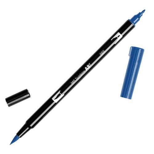 טומבו ABT טוש מכחול דו צדדי - TOMBOW DEEP BLUE 565 - דוארט | DoArt