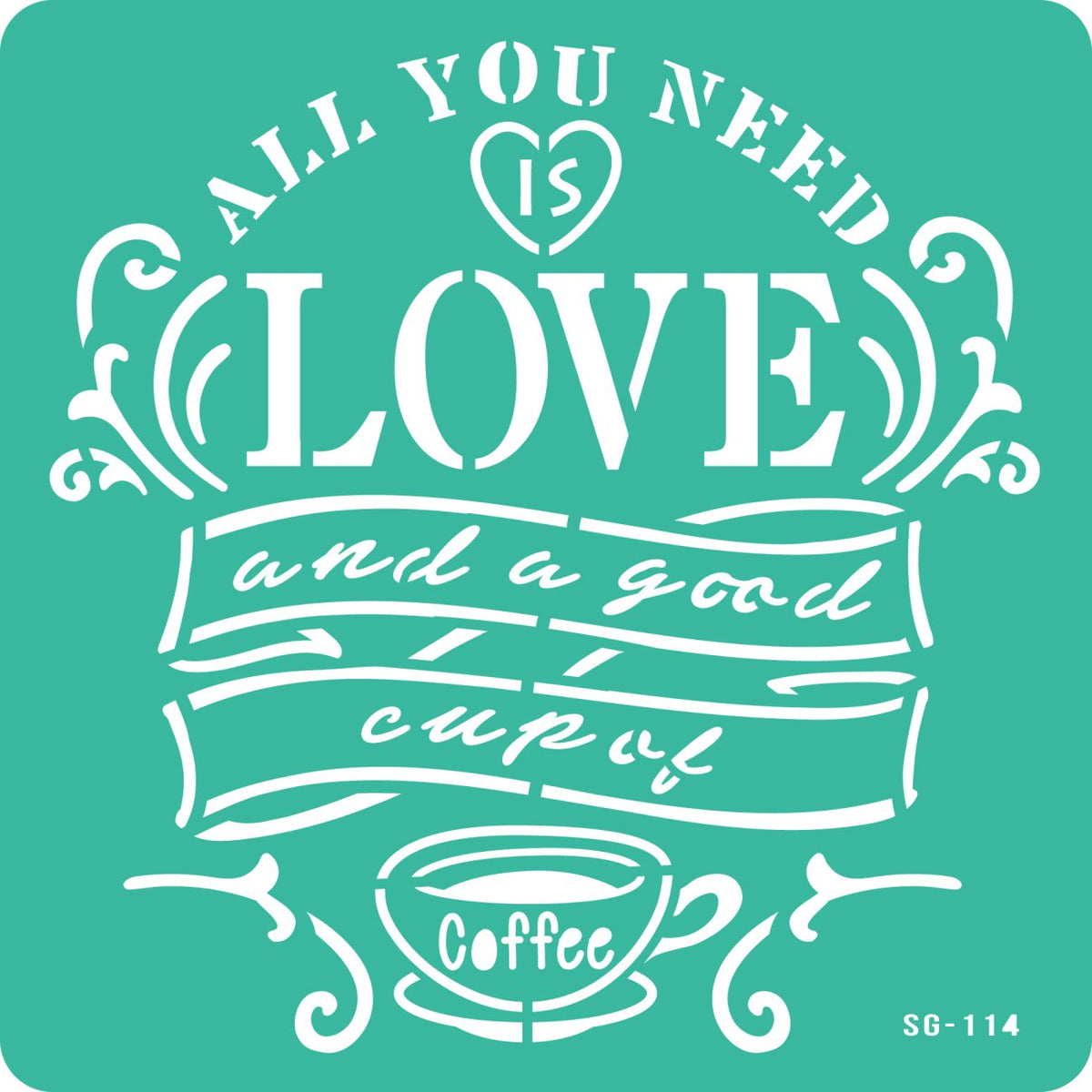 סטנסיל דביק השראה - ALL YOU NEED IS LOVE - דוארט | DoArt