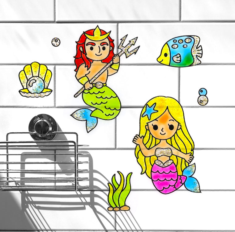 קיט צבעי חלון לוכדי שמש ומדבקות - מעמקי הים Amos Glass Deco - דוארט | DoArt