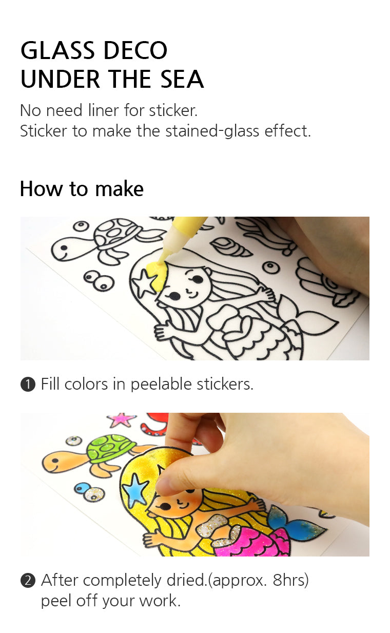 קיט צבעי חלון לוכדי שמש ומדבקות - מעמקי הים Amos Glass Deco - דוארט | DoArt