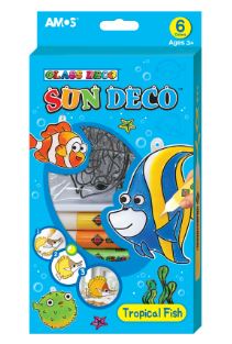 קיט צבעי חלון לוכדי שמש - דגים טרופיים Amos Sun Deco - דוארט | DoArt