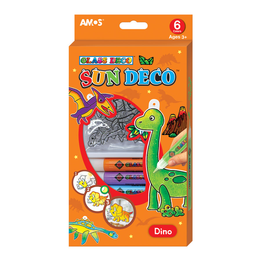 קיט צבעי חלון לוכדי שמש - דינוזאורים Amos Sun Deco - דוארט | DoArt