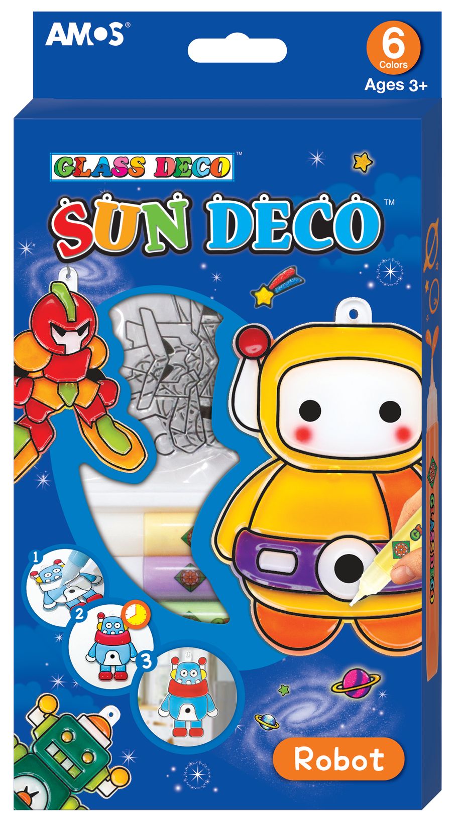 קיט צבעי חלון לוכדי שמש - רובוטים Amos Sun Deco - דוארט | DoArt