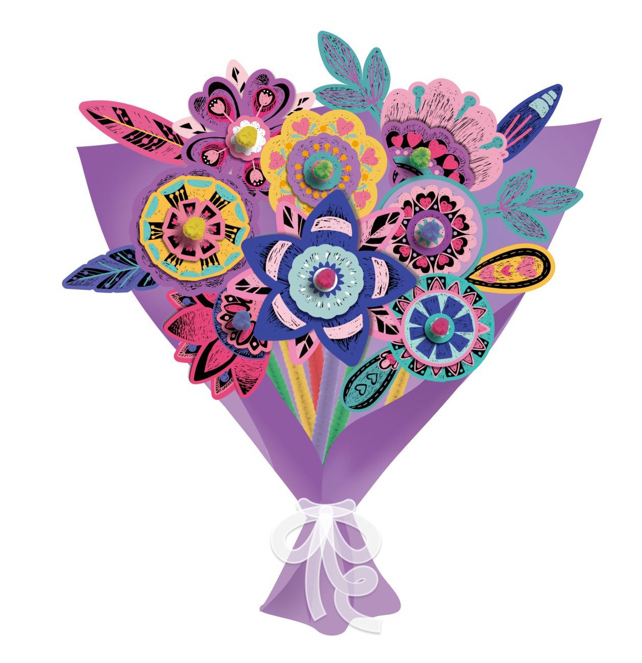 ערכת סקראצ' להכנת זר - פרחים AVENIR