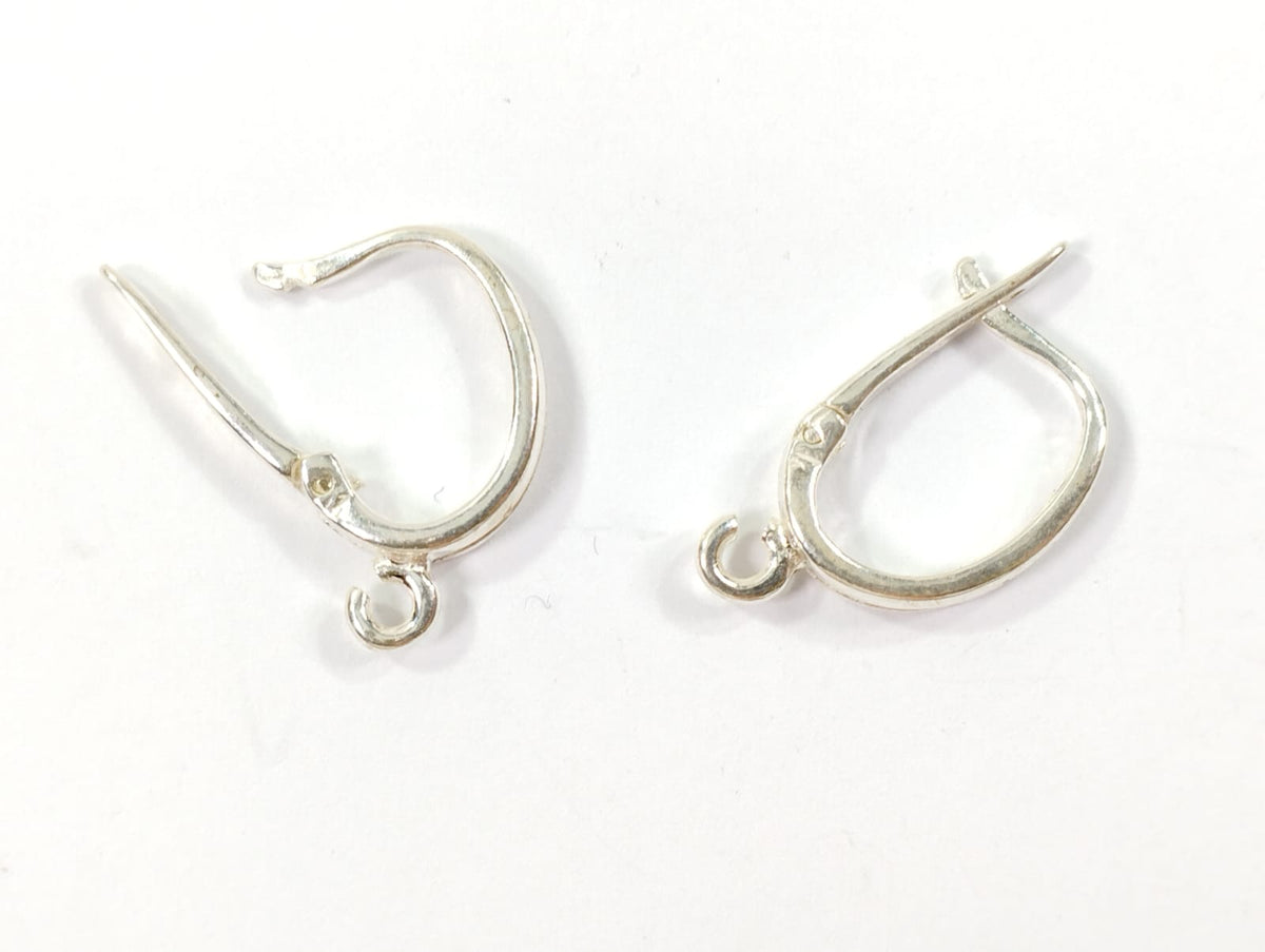 זוג עגילי D סוגר אנגלי מעוגל ולולאה Silver 925 - דוארט | DoArt