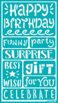 סטנסיל דביק מילים יום הולדת - HAPPY BIRTHDAY