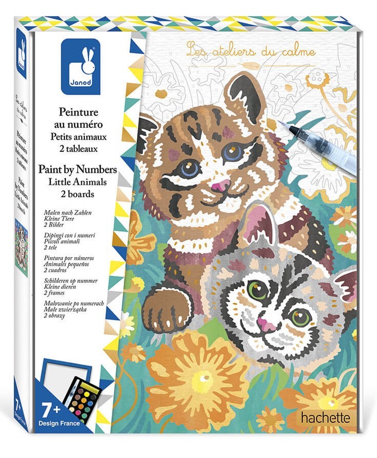 צביעה לפי מספרים - כלבים וחתולים Janod - דוארט | DoArt