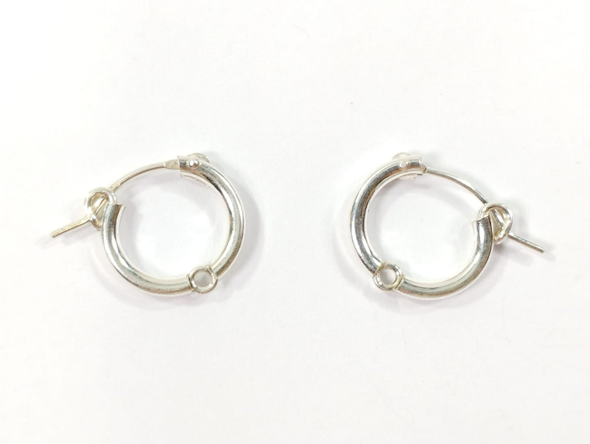 זוג עגילי חישוק סגירת מנוף עם לולאה Silver 925 - דוארט | DoArt