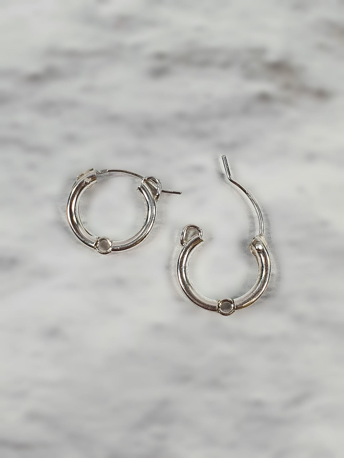 זוג עגילי חישוק סגירת מנוף עם לולאה Silver 925 - דוארט | DoArt