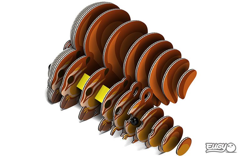ערכת יוגי הרכבה 3D - סנאי טמיאס (צ'יפמאנק) 041 - דוארט | DoArt