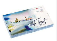 סט 36 קוביות צבעי מים בקופסת קרטון עם פלטה White Nights