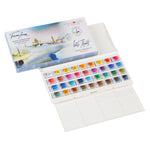 סט 36 קוביות צבעי מים בקופסת קרטון עם פלטה White Nights